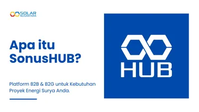 Kartu judul artikel Apa itu SonusHUB dengan logo Solar Nusantara dan logo SonusHUB berwarna biru