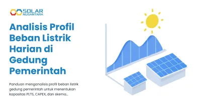 Ilustrasi grafik garis kurva beban harian dengan matahari di atas puncaknya
